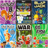 Regal Games Card Games for Kids - Go Fish, Crazy 8's, Old Maid, Slap Jack, Garbage Monster, War - Simple & Fun Classic Family Table Games - Games May Vary (6 Set)